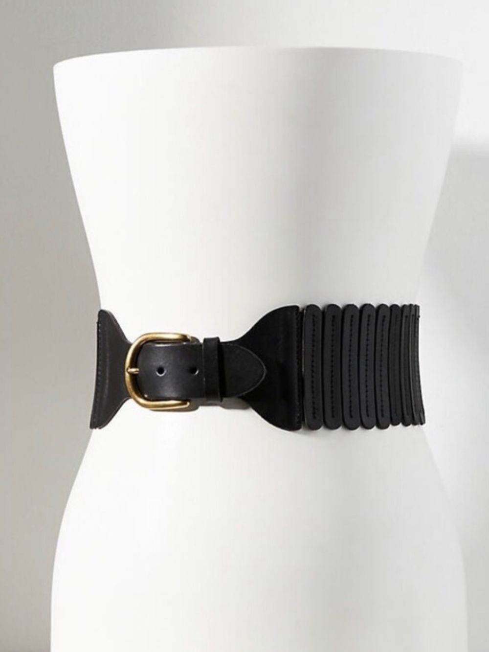 Anthropologie Tabitha Corset Belt in Black Leather